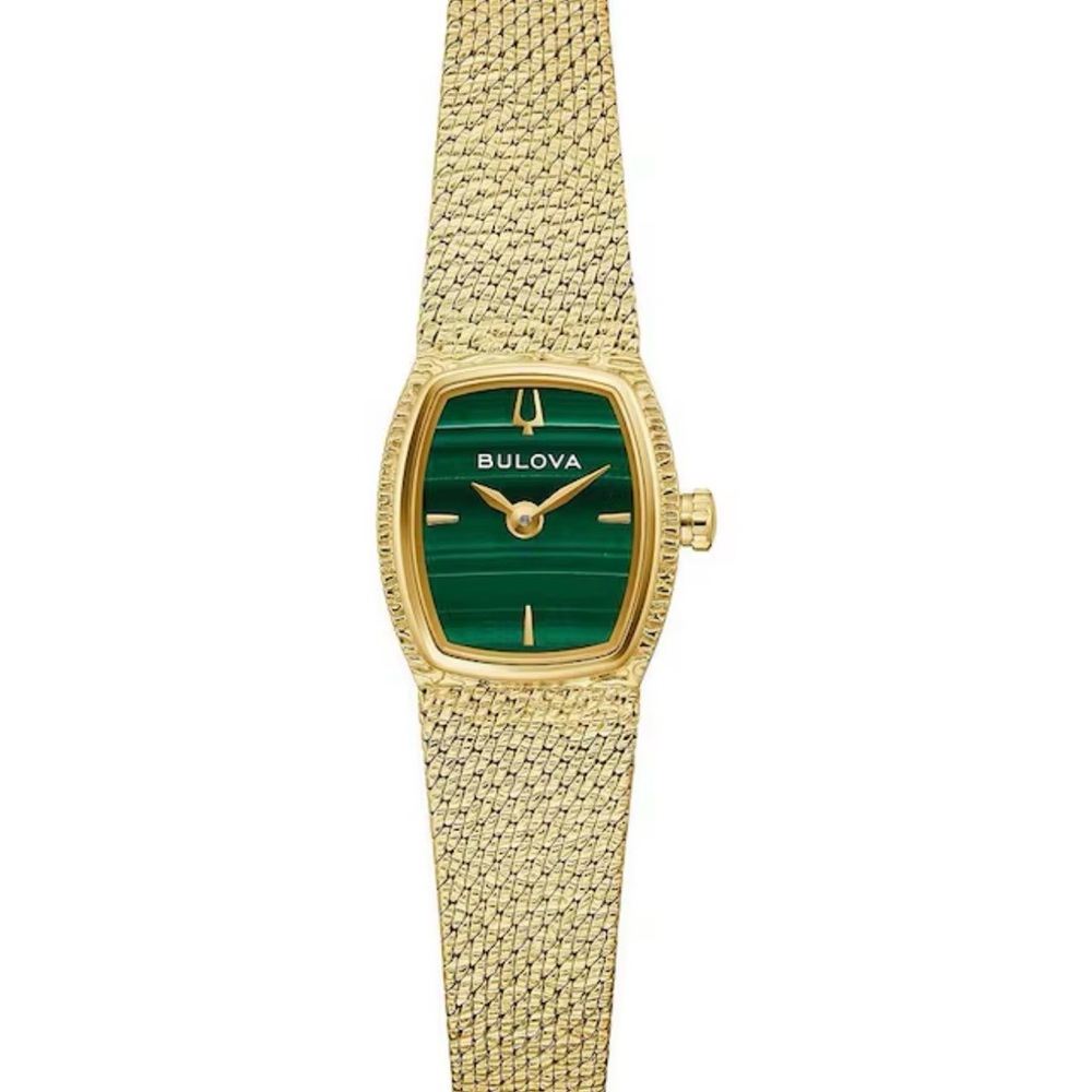 Bulova Gold Watch with Green Dial